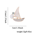 Sailboat Crystal Enamel Metal Brooch Pin for Jackets and Lapels view 2