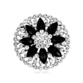 Black White Flower Metal Brooch Pin for Jackets and Lapels view 1
