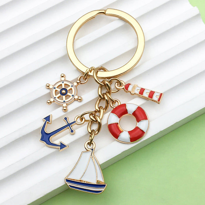 Nautical Charm Keychains in 8 Pictured Variations for Bags and Keys