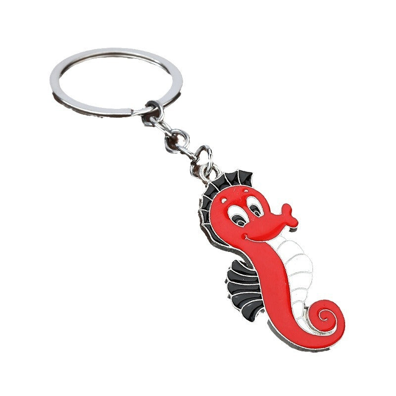 Cartoon Seahorse Zinc Alloy Enamel Keychain Bag Charm Gift
