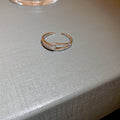 Two Silver Tone Open Rings With Overlapping Crystal Bands view 6