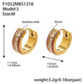 Triple Row Crystal Hoop Earrings in Seven Colors and Three Sizes view 11