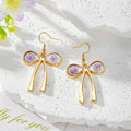 Gold Bow Resin Dried Flower Pendant Earrings 5 Styles view 10
