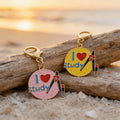 I Love Study Compass Pencil Enamel Lobster Clasp Keychain view 3