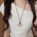 Wood Bead and Woven Pendant Cord Necklaces in Seven Designs view 3