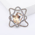 Orbital Crystal Frame Brooch in Green Clear Champagne or Gray view 8