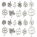 Antique Silver Four-Leaf Clover Metal Charms with 12 Listed Options view 5