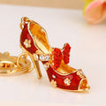 Jeweled Butterfly Bow High Heel Keychains in Red, Pink and Purple view 6