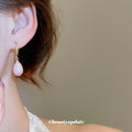 Pink Pearl Look Teardrop Hook Earrings Fashion Jewelry for Women view 3