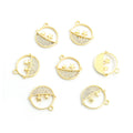 Crystal Planet Alloy Charm Pendants in Gold and Silver Tones view 3