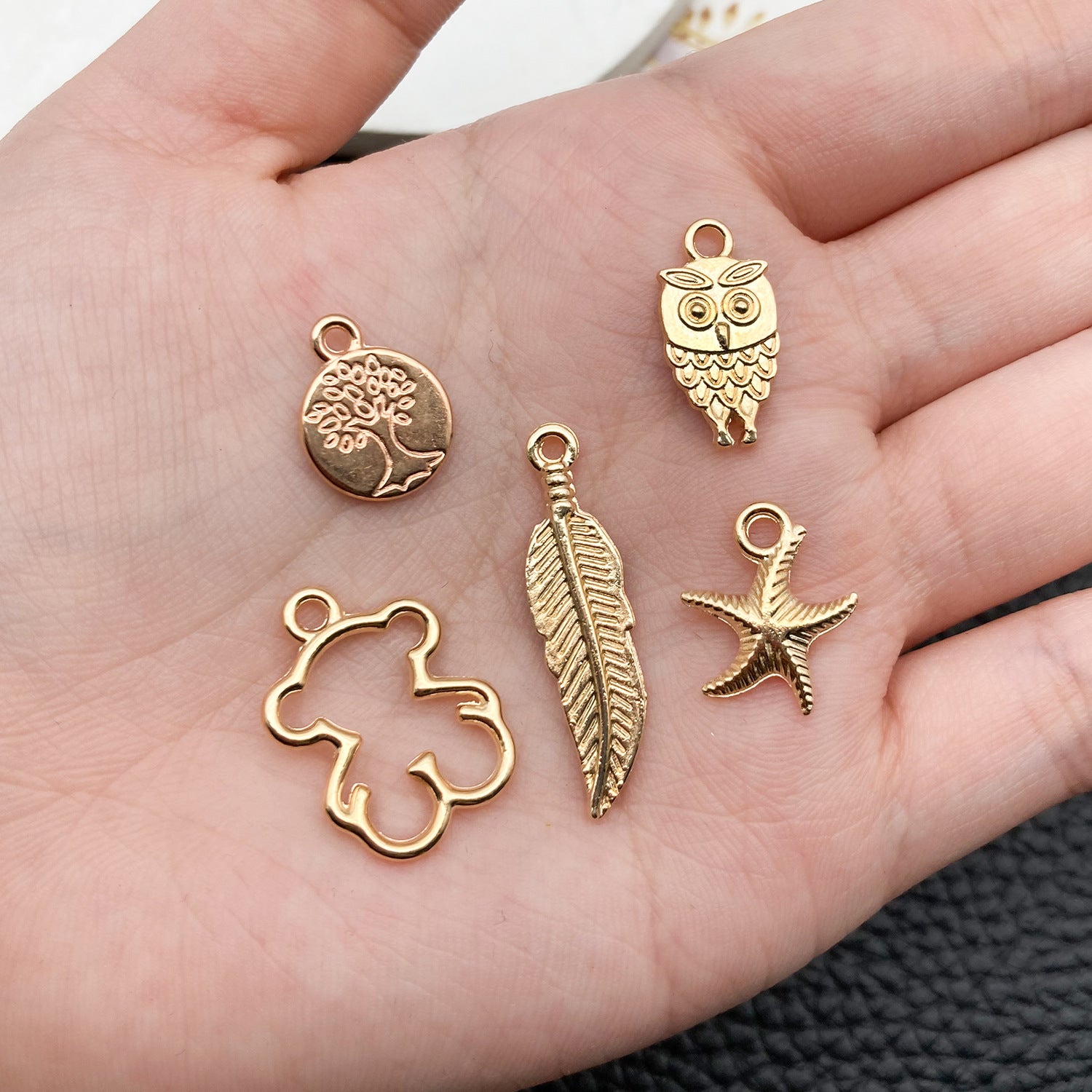 KC Gold Iron Wing Heart Star Cross Charm Pendants for DIY Necklace Bracelet Jewelry