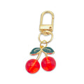 Red Cherry Charm Keychain With Gold-Tone Swivel Clasp, 2 Styles view 5