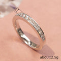 Clear Stone Channel Slim Band Ring In Polished Silver Tone view 4