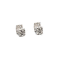 Square Silver Tone Clear Stone Huggie Hoop Earrings view 5