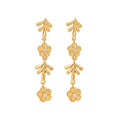 Gold Floral Branch Drop Earrings Statement Jewelry Design view 5