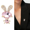 Crystal Bunny Brooch With Polished Metal And Sculpted Decorative Details view 2