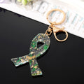 Clear Resin Pressed Flower Ankh Cross Split Ring Keychains in Five Designs view 7
