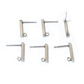 Slim Bar Earring Posts With Hanging Loops in Eight Styles view 3