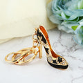 Gold Tone Enamel High Heel Rhinestone Keychain 3 Colors view 2