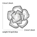 Pearl Center Openwork Camellia Brooch in Silver and Gold view 5