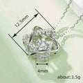 Silver Tone Interlocking Star Pendant Necklace With Clear Stones view 4