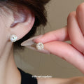 Mixed Size Clear Crystal Stud Earrings, Six Piece Set view 3