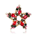 Red Gold Tone Five Point Star Openwork Metal Brooch Pin view 6