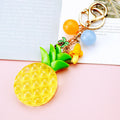 Colorful Fruit Keychains in Pineapple Strawberry Carrot Grape and Assorted Styles view 3