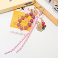 Rhinestone Swan Glitter Bead Keychain Phone Strap Charm view 3