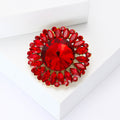 Round Rivoli Center Flower Rhinestone Brooch Colors view 3