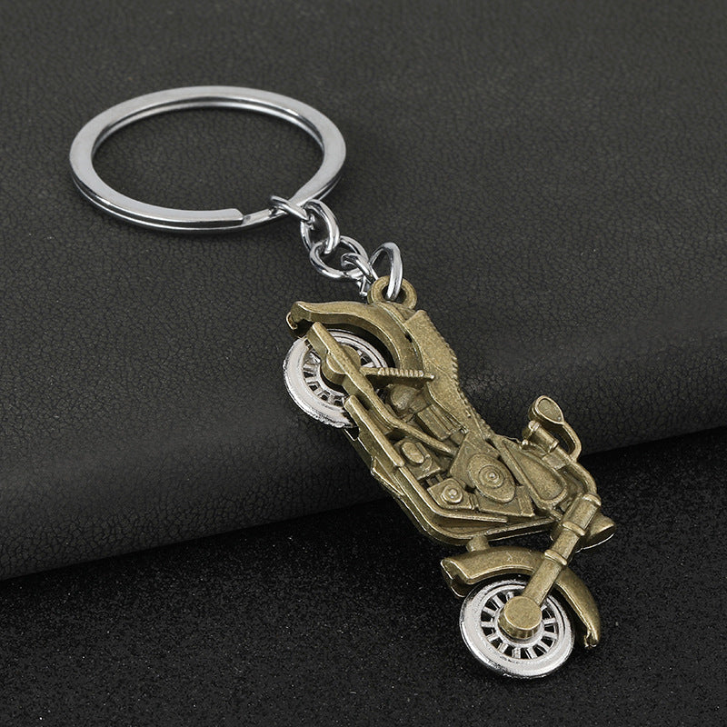 Motorcycle Wheel Zinc Alloy Keychain Moving Wheel Pendant Accessory