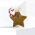 Enamel Santa on Gold Glitter Star Brooch Christmas Pin view 2