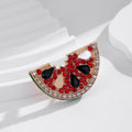 Red Gold Tone Watermelon Crystal Enamel Metal Brooch Pin view 4