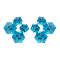 Blue Geometric Crystal Stud Earrings in Two Distinct Styles view 5