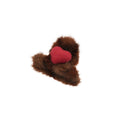 Brown Fur Heart Claw Clips Felt Centers Four Colors view 5