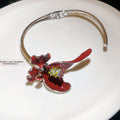 Enamel Flower Open Collar Statement Necklace Two Colors view 7