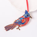 Rhinestone Cardinal Bird Hanging Ornament Red Cord Four Styles view 6