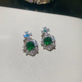 Square Cut Crystal Necklace Bracelet Stud Set Pieces view 6