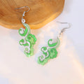 Cloud Scroll Acrylic Long Hook Earrings in Five Colors view 4