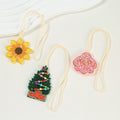 Beaded Shell Sunflower Christmas Tree Bag Charm Pendant view 4