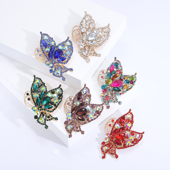 Oversized Crystal Butterfly Brooch in Six Jewel Tone Palettes