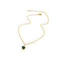 Green Heart Crystal Look Gold Tone Fine Pendant Necklace view 5