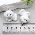 Resin Flocked 3D Corgi Dog charm pendant for DIY keychain phone charm accessories