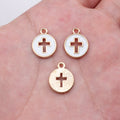 Round Enamel Cross Charms in Four Pastel Colorways view 7
