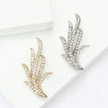 Narcissus Leaf Rhinestone Brooch Gold or Silver Pin view 2