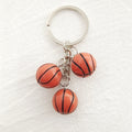 Mini Sports Ball Keychains Triple Charm Metal Ring 5 Styles view 6