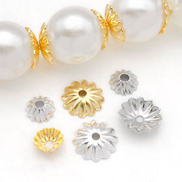 Wavy Edge Metal Bead Caps in Two Diameters Jewelry Findings