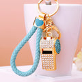 Crystal Whistle Keychains in Pink and Blue with Matching Braided Loops view 2