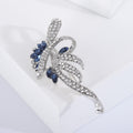 Crystal Ribbon Bouquet Brooch in Blue Silver or Pink Rose Gold view 4