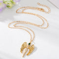 Gold Tone Crystal Angel Heart and Geometric Pendant Necklaces view 5